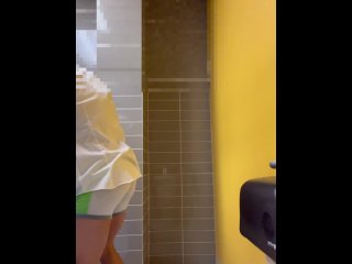 Quick piss in a public bathroom