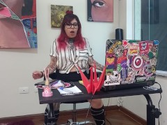 Secretary Himeros Productions, Lizzy Hartz, evaluates Qween Goddess for Sofa Test
