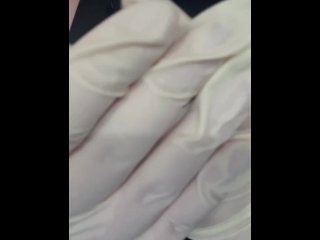 fetish, solo female, verified amateurs, latex gloves