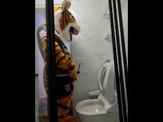 Tiger Mascot Peeing