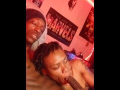Petite ebony daemon kitti loves to feed on her daddy's bbd