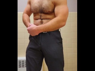 MUSCLE BEAR STRIPS AND STARTS FLEXING