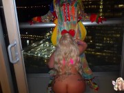 Preview 2 of PAWG Mz Dani Sucks off Clown on Miami Balcony Before Taking Funny Cock