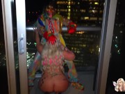 Preview 5 of PAWG Mz Dani Sucks off Clown on Miami Balcony Before Taking Funny Cock
