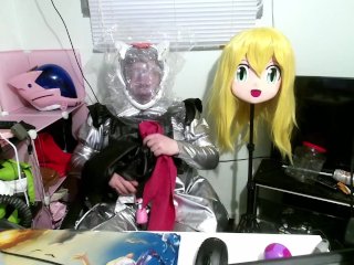 Silver PVC Dress Layered Breathplay Eva Helmet