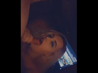Layla Licking and Sucking a Throbbing Hard Cock