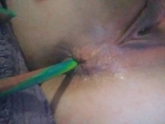Candy cane in my hungry asshole