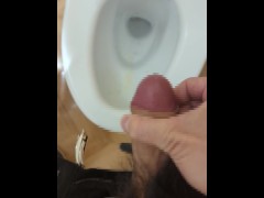 公衆トイレオナニー　大胆にさらけ出したチンポから大量射精