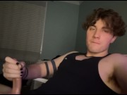 Preview 3 of Big Dick in black tank tells you to keep watching as he cums