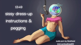 Pegging And Audio Instructions For A Sissy Dress-Up