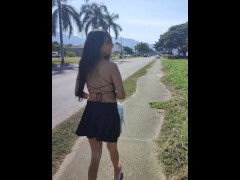 Video I squirted and sucked my boyfriend's cock in the middle of a public park (flashing boobs)