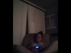 Filming Up Milfs Skirt While She Smokes Cigarettes and Plays Fortnite Part 2