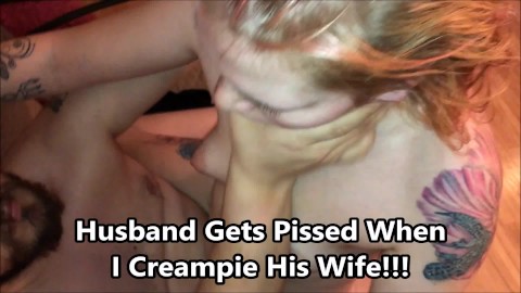 Marido se enoja cuando su esposa es creampied