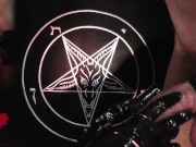Preview 1 of Handjob in latex gloves - a tribute to Baphomet