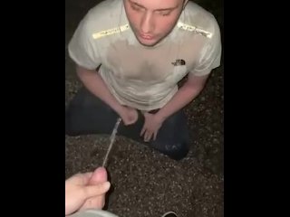 Pissing on a Man