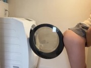 Preview 1 of FxxK with WASHING MACHINE...／洗濯機に欲情…あまりにド変態すぎる同棲彼女／だめ…そんなにいっぱい後ろから突いちゃ…
