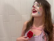 Preview 3 of Trans Girl Clown Can’t Get Her Squirt Flower to Work