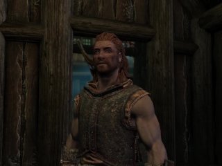 Skyrim - Dragonborn seduces straight Erik the Slayer to jerk him