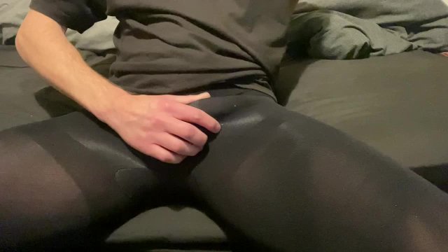 Femboy Cums In Nylon Tights