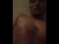 Jerking off, shower, masturbate, big cock