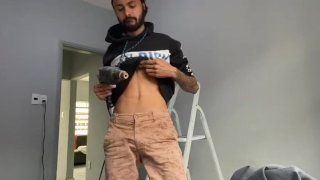 Horny big cock painter