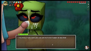 The Creeper Girl Gives Me A Hot Blowjob In The Hornycraft Minecraft Parody Hentai Game Pornplay Episode 19