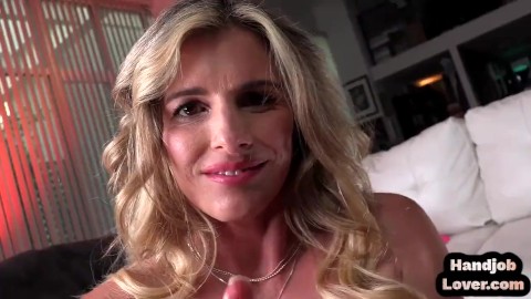 Boobjob loving POV MILF gives handjob and boobjob session