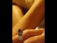 BOSS MILF SMOKING A CIG WHILE TAKING MY COCK BALLS DEEP