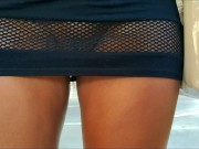 Preview 5 of MINI DRESS NO PANTIES SHOWING PUSSY IN PUBLIC