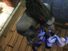 Draenei has Sex With a Transforming Werewolf | Warcraft Porn Parody