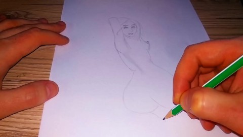 Sketch of a pretty naked girl