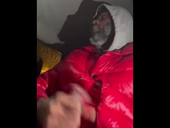 Rainy night masturbation in the car