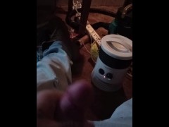 Higher than eagle pussy stroking my cock