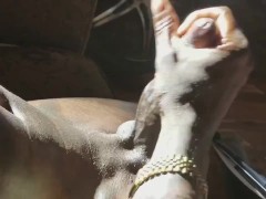 Home alone stroking his big dick