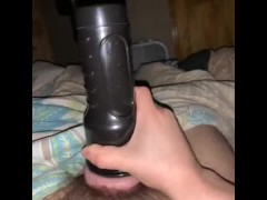 Masturbating with new toy