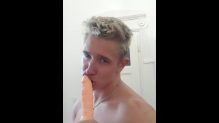 HUGE Dildo SUCKING With EPIC VIEW
