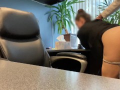 Hot SECRETARY FUCKS and sucks her boss to save her job
