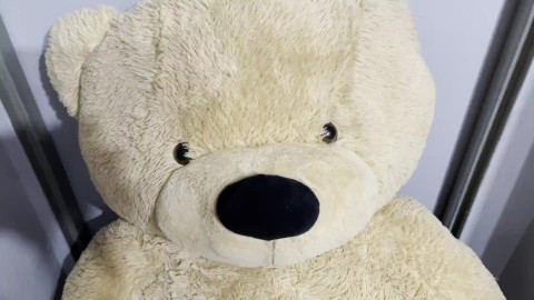GIANT Plush Teddy Bear Humping | Cum on muzzle [POV]