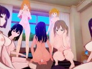 Preview 3 of Nagatoro San and Her Friends Give Senpai the Harem School Treatment - Anime Hentai 3d Compilation