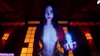 O fantasma de uma mulher com tesão fode um belo pau cheio de porra | Animações Hentai 3D | P94
