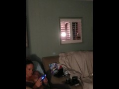 Video Girl Watches Hot Latino Thug Jerking Off and Fingering His Ass and Then Lets Him Cum On Her Thighs