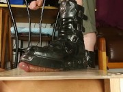 Preview 3 of Gay cock stomping in a formidable New Rock boots HD