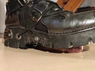 Slave Boy Enjoy Cock Stomping withLeather Boots POV_HD