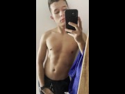 Preview 1 of SHOWING MY BODY AND MY HARD COCK IN FRONT OF THE MIRROR