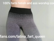 Preview 1 of Farting on your face - Stinky farts - Farts fetish - Farting in my leggings - Big ass gassy girl