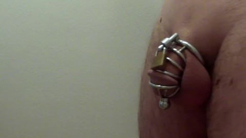 tiny dick lockup in chastity cage #2