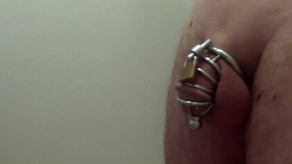 tiny dick lockup in chastity cage #2