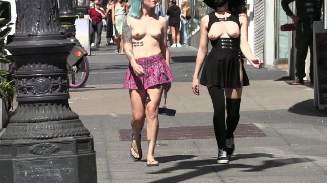 Teaser - In public flashing my tits with a friend!
