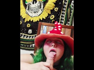 Sexy mushroom milf edging hubby till he cums