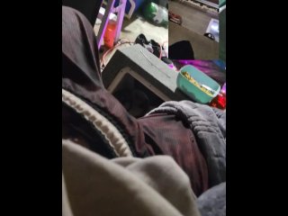 A quick soft rub while roomate went piss
